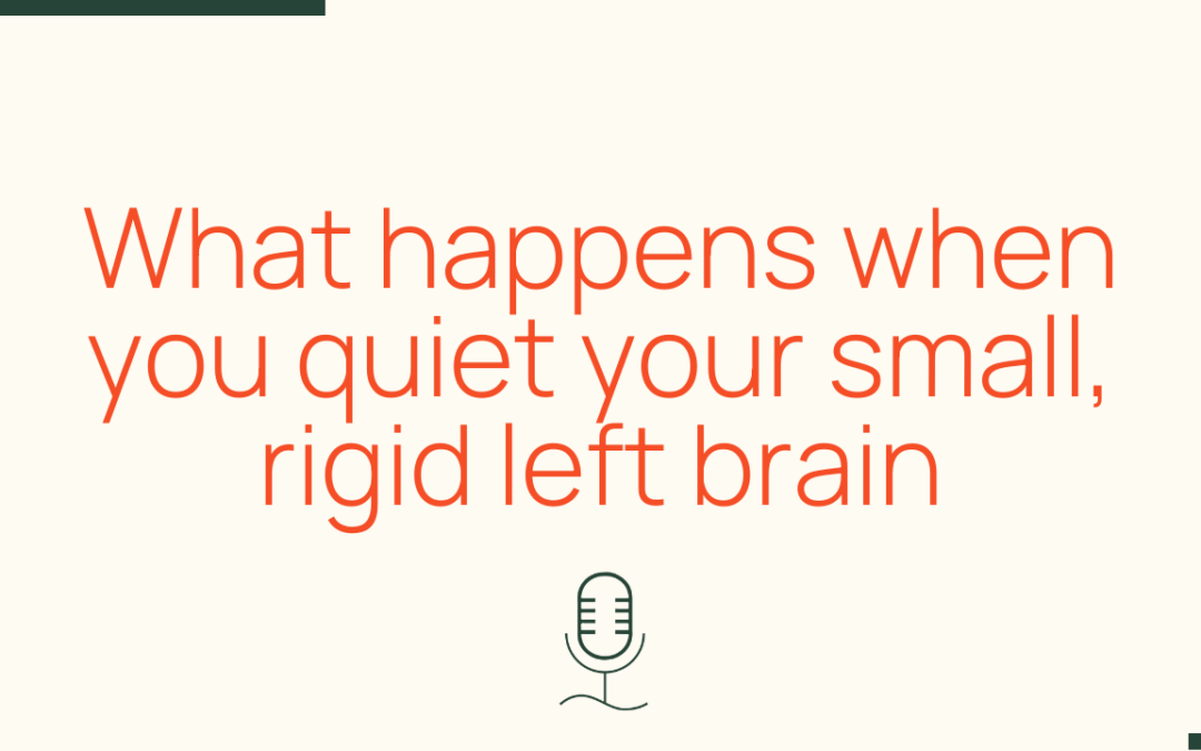 What happens when you quiet your small, rigid left brain